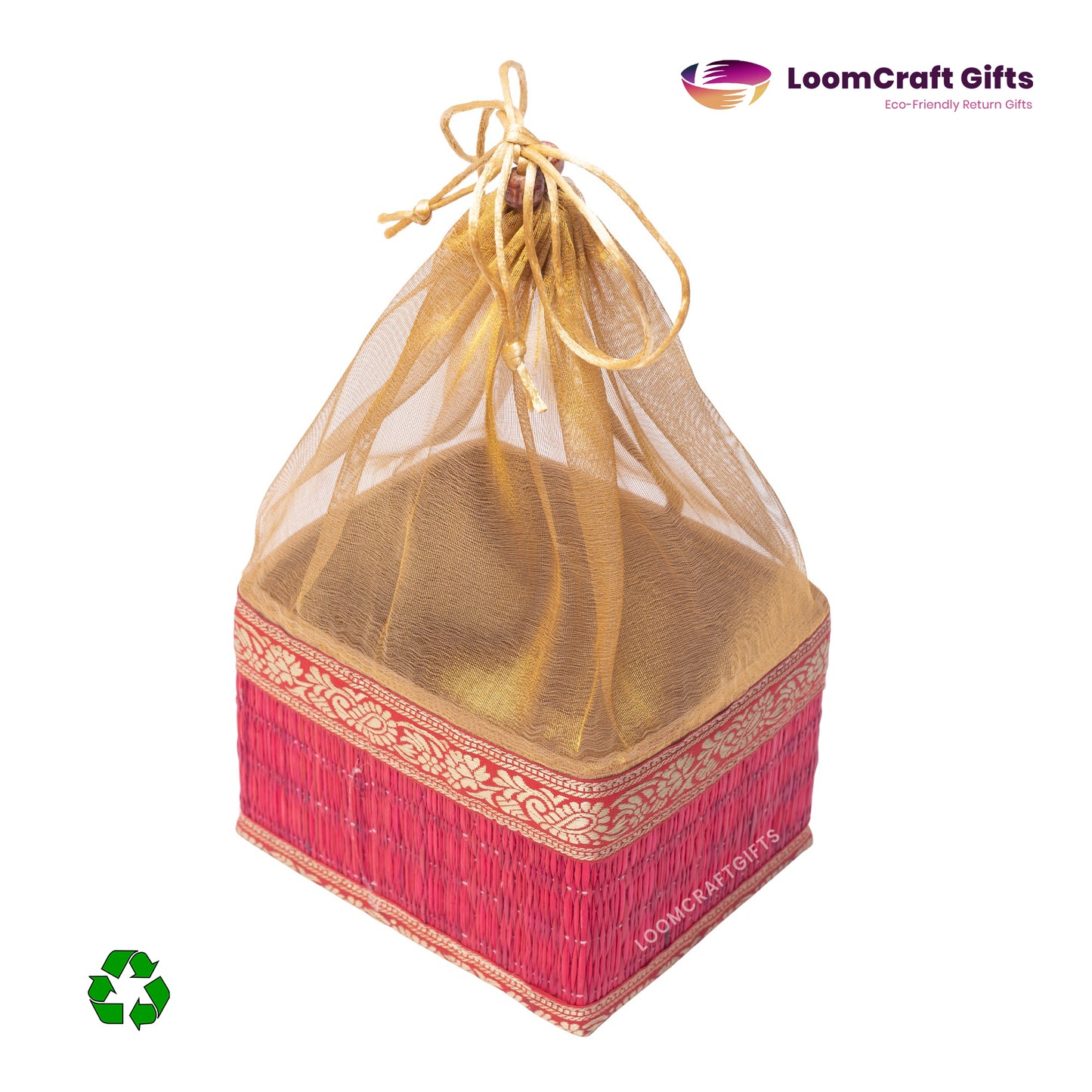 River Grass (Korai) Potli Box – Assorted Colours | Eco-Friendly Handcrafted Gift Box | 6x5x4 Inches