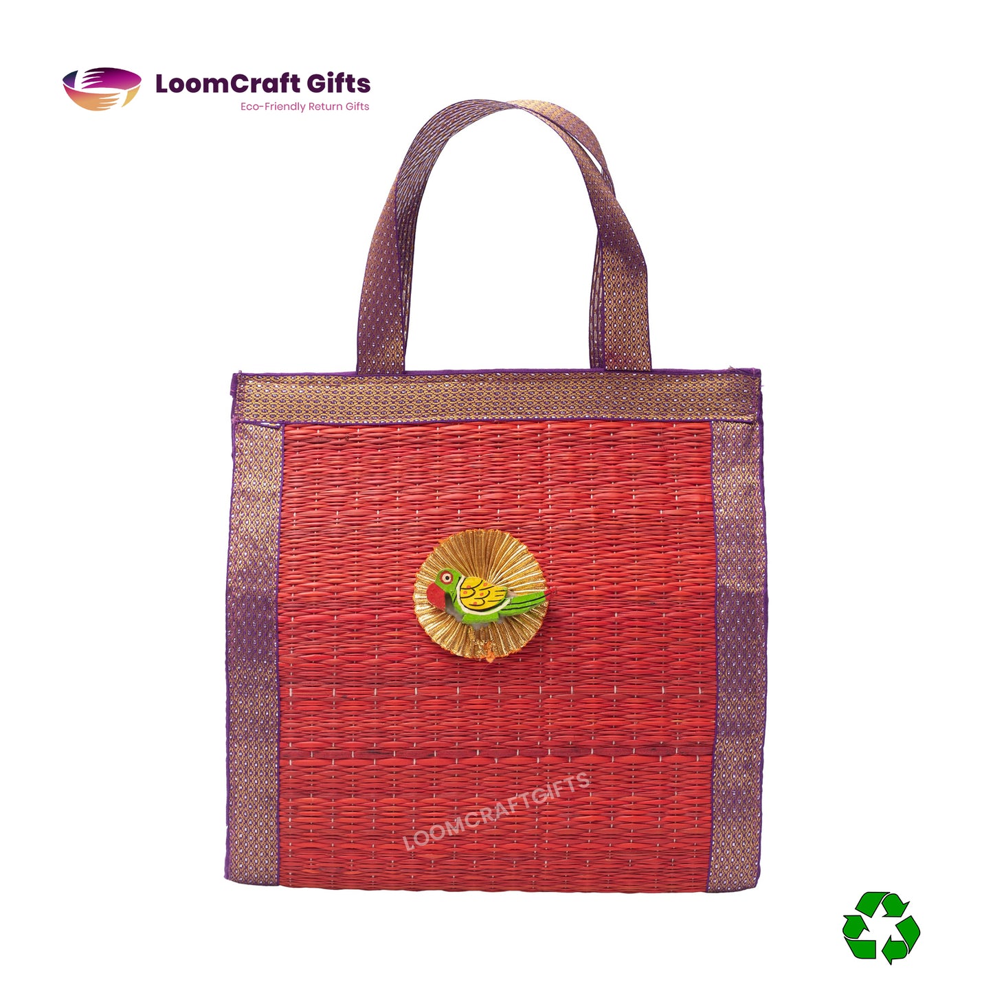 River Grass (Korai) Thambulam Bag – Assorted Colours | Eco-Friendly Return Gift Bag | 10x10x4 Inches