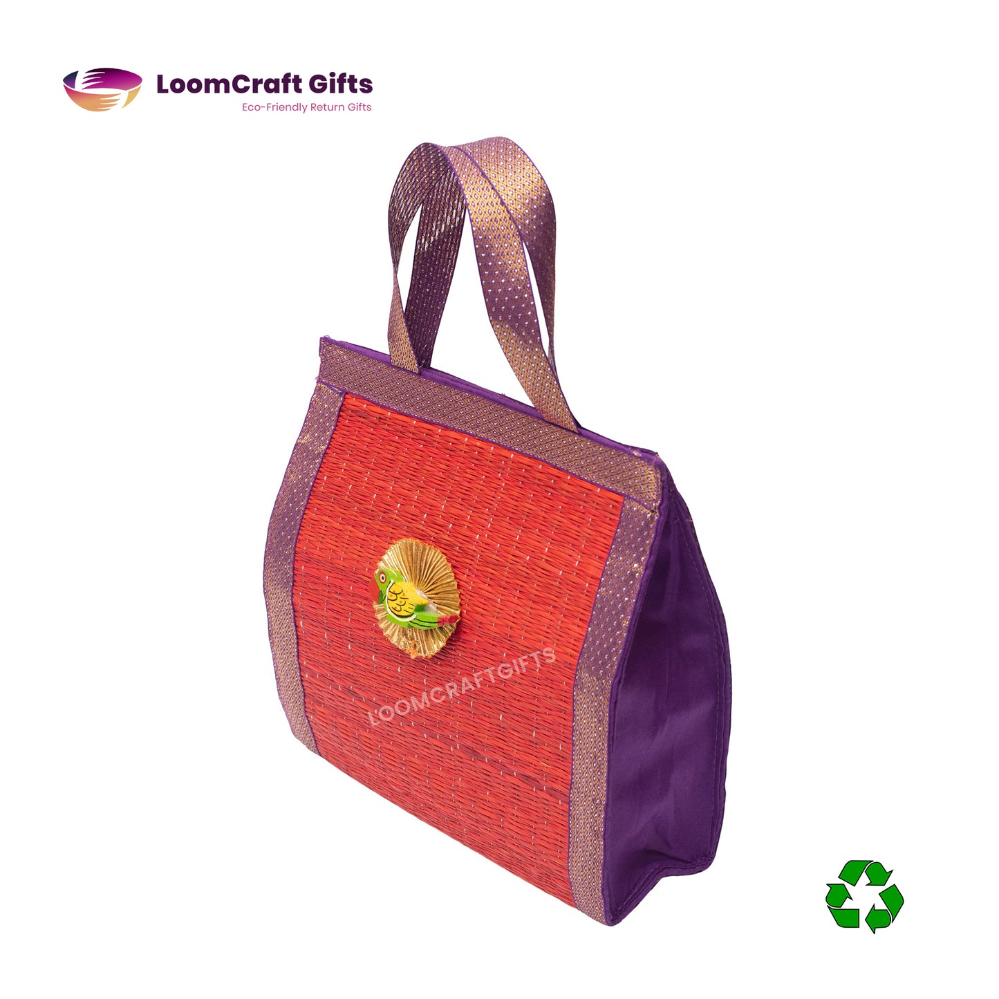 River Grass (Korai) Thambulam Bag – Assorted Colours | Eco-Friendly Return Gift Bag | 10x10x4 Inches
