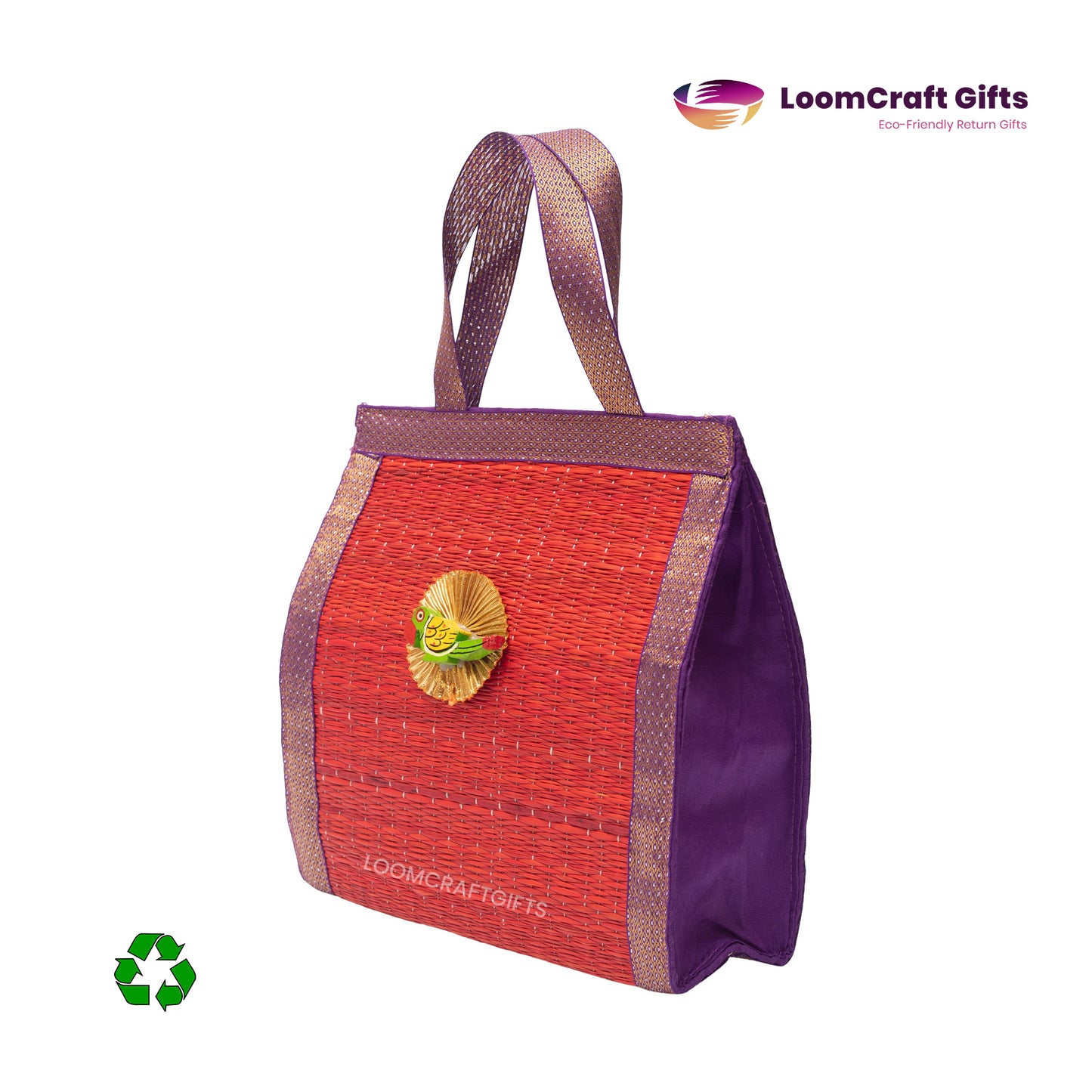River Grass (Korai) Thambulam Bag – Assorted Colours | Eco-Friendly Return Gift Bag | 10x10x4 Inches