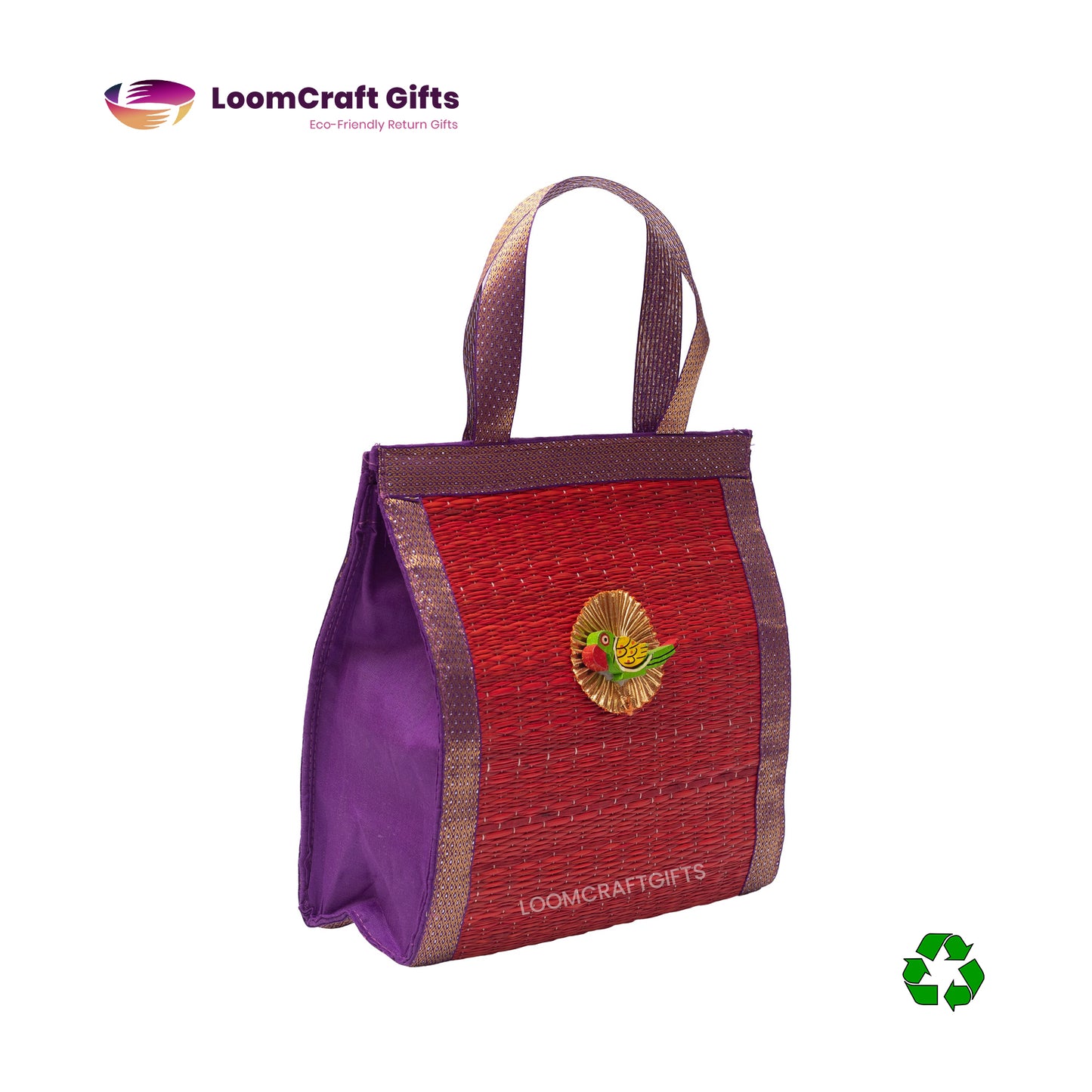 River Grass (Korai) Thambulam Bag – Assorted Colours | Eco-Friendly Return Gift Bag | 10x10x4 Inches