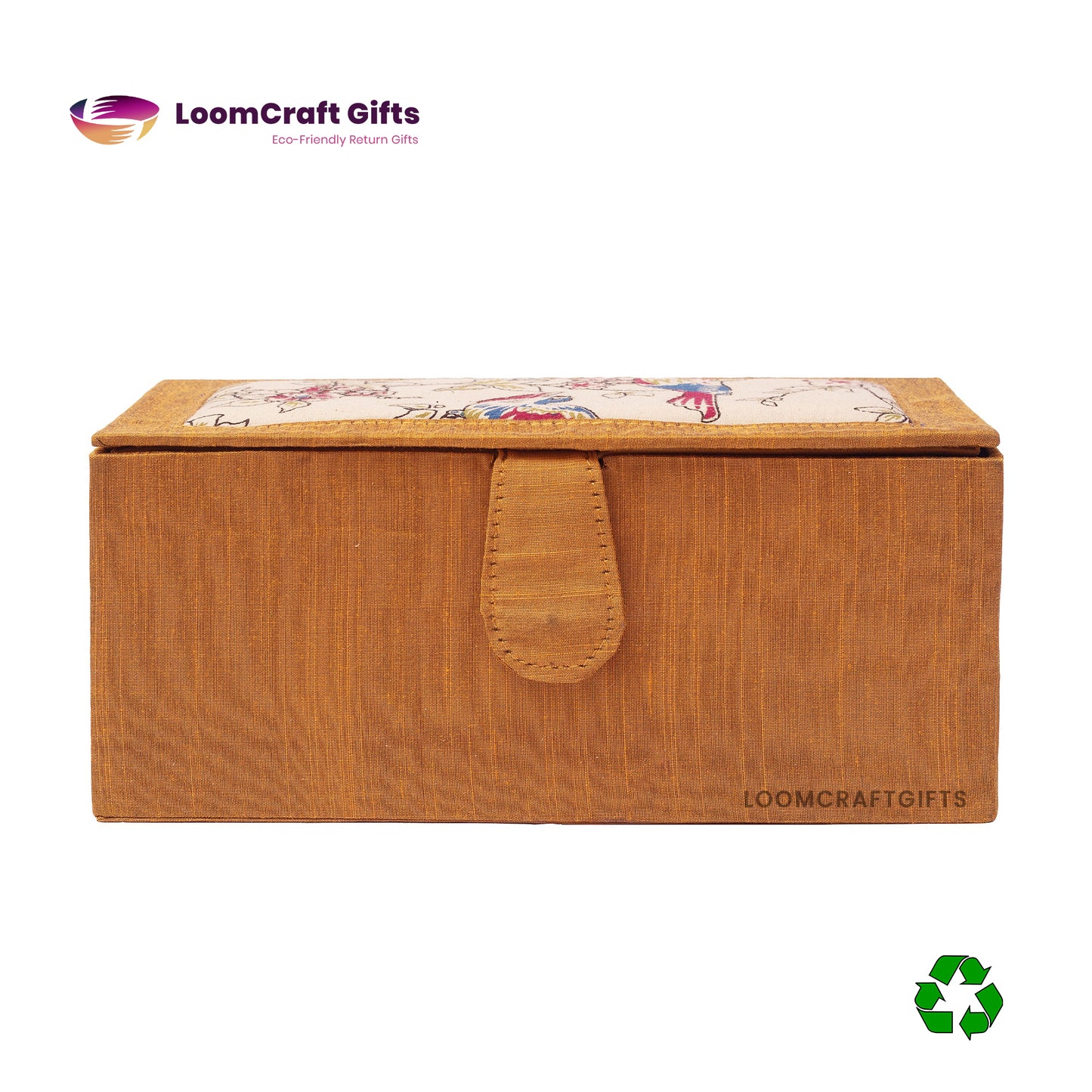 Bangle Box – Kalamkari & Raw Silk | Handcrafted Eco-Friendly Storage Box | 10x5x4 Inches