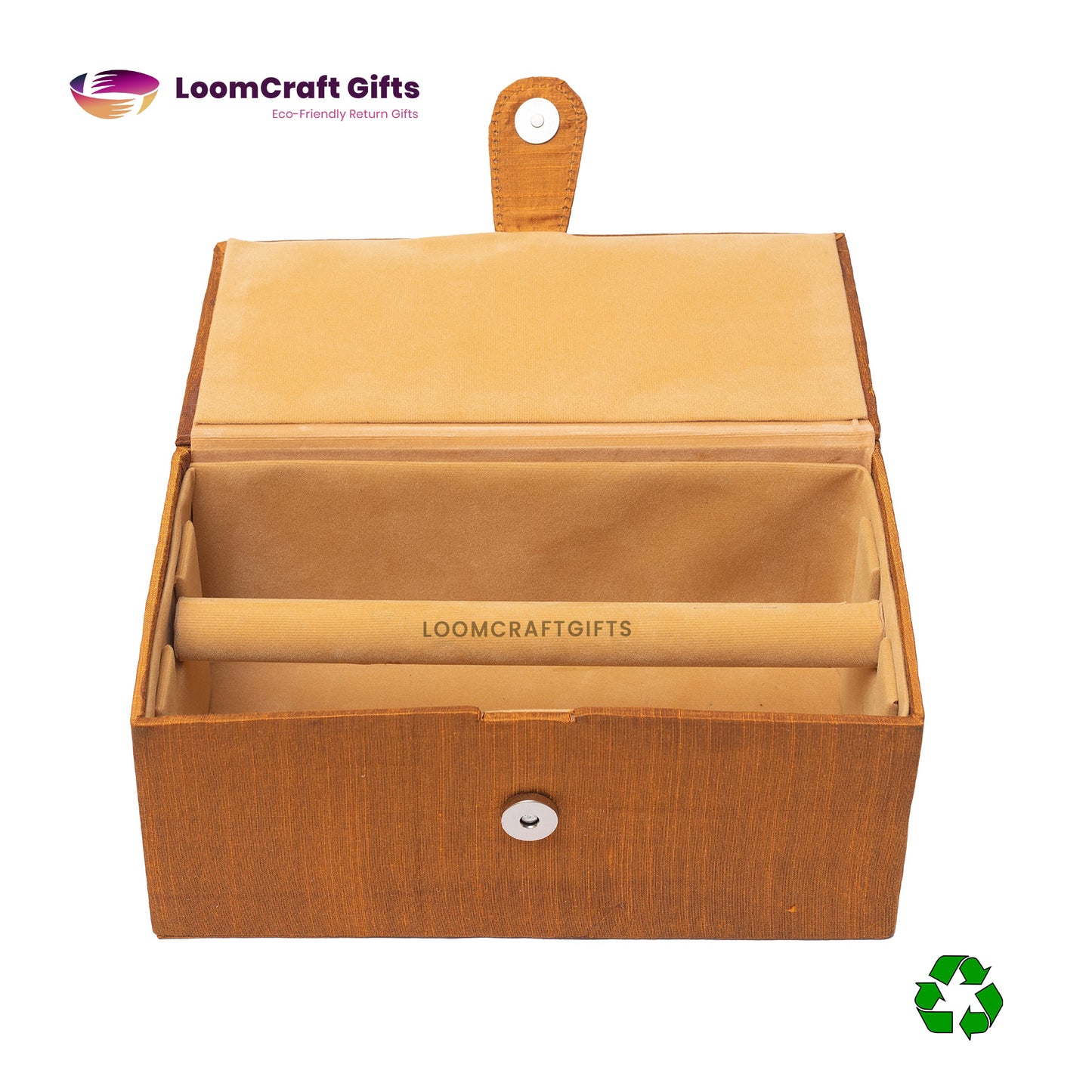 Bangle Box – Kalamkari & Raw Silk | Handcrafted Eco-Friendly Storage Box | 10x5x4 Inches