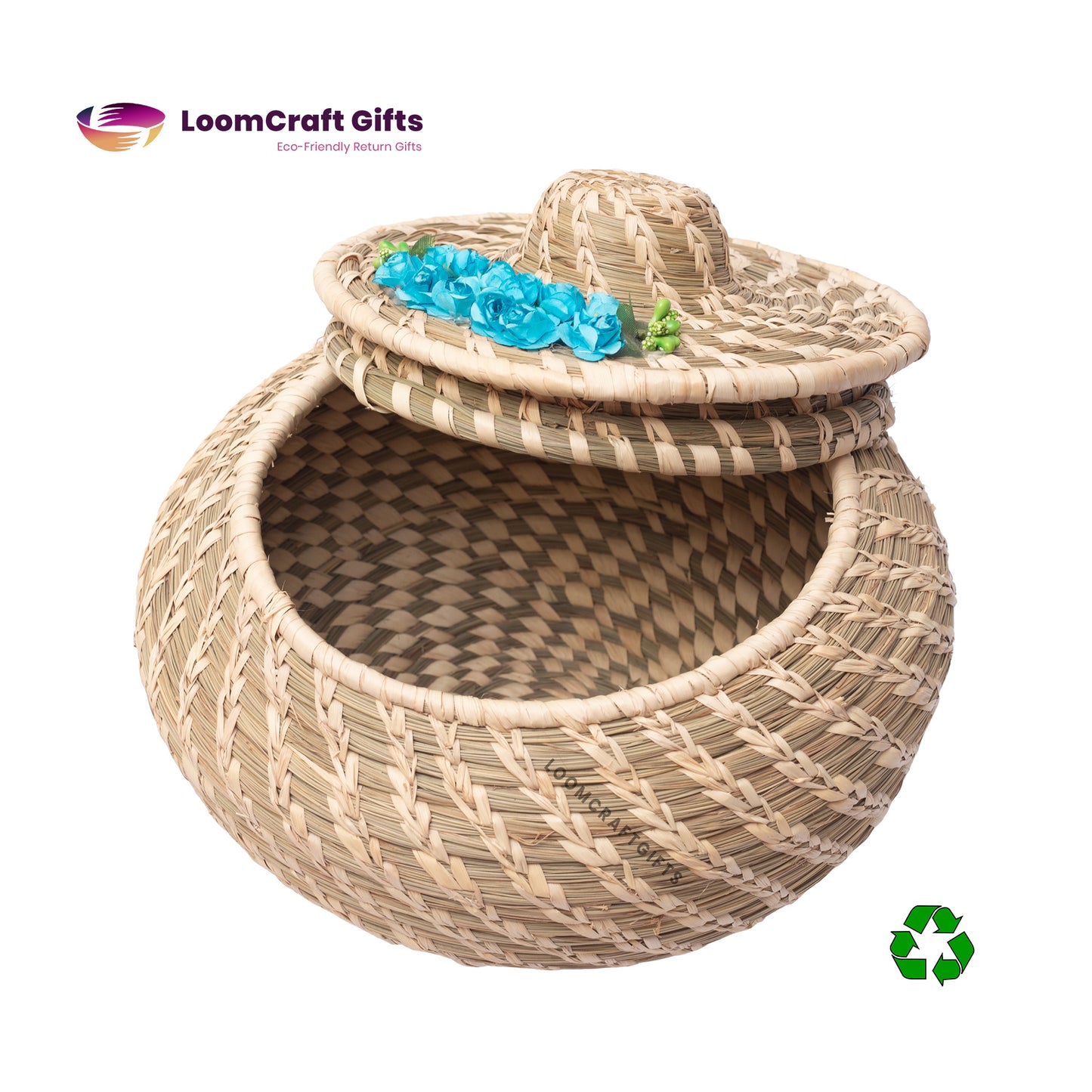 Darbha/Sabai Grass Hotpot – Natural Handcrafted Casserole | 8x8 Inches | Eco-Friendly Kitchenware
