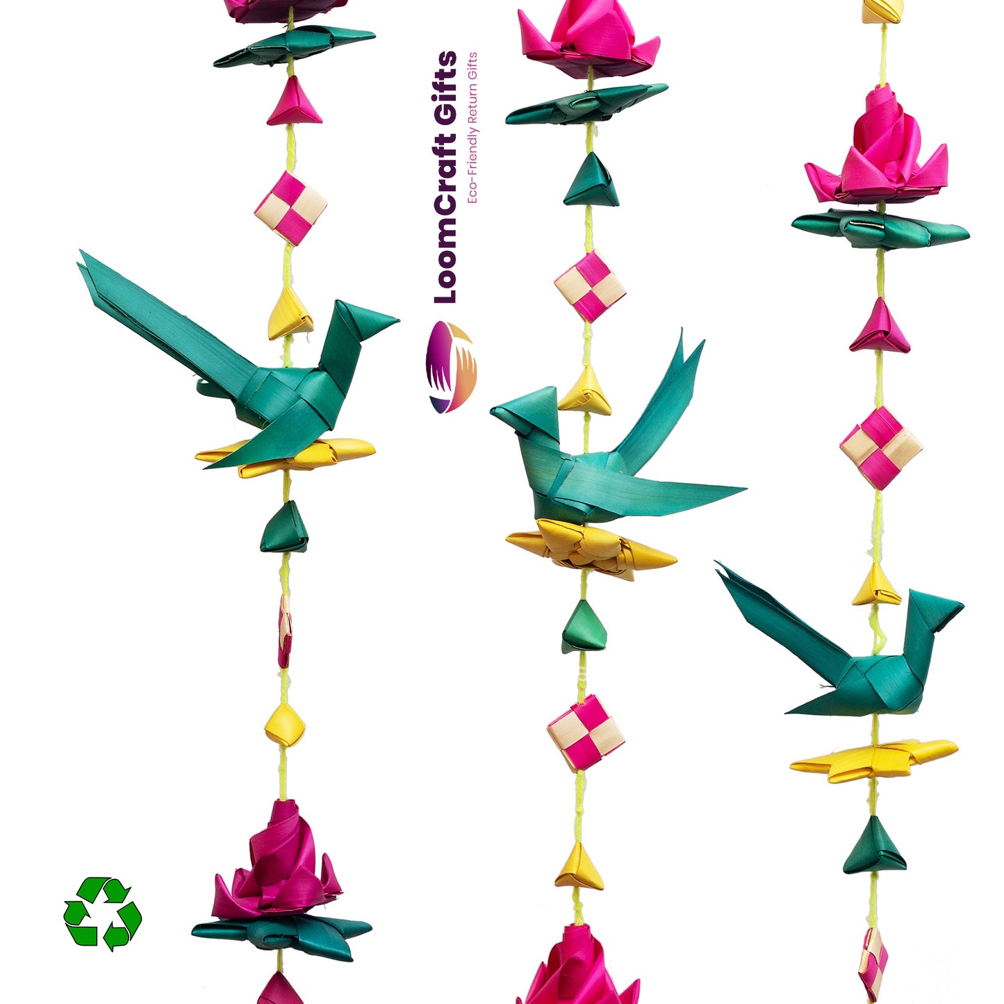 Palm Leaf Parrot Hangings – 4 Feet | Eco-Friendly Decorative Hanging | Handcrafted Wall Décor