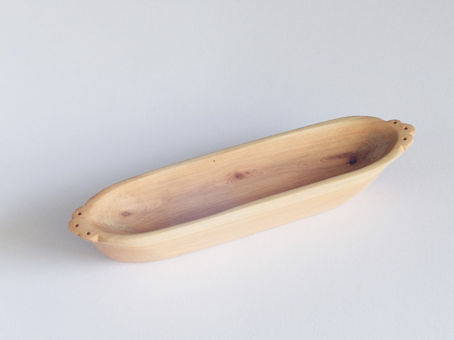 Boat Tray with carvings at ends