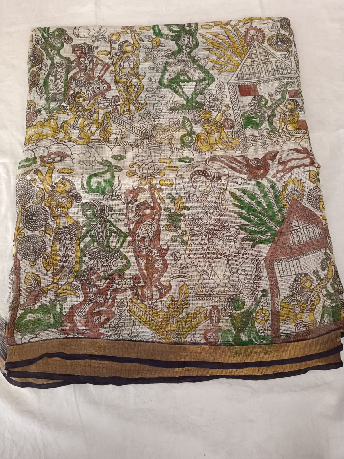 Kalamkari Cotton Saree – Mythological Village Art