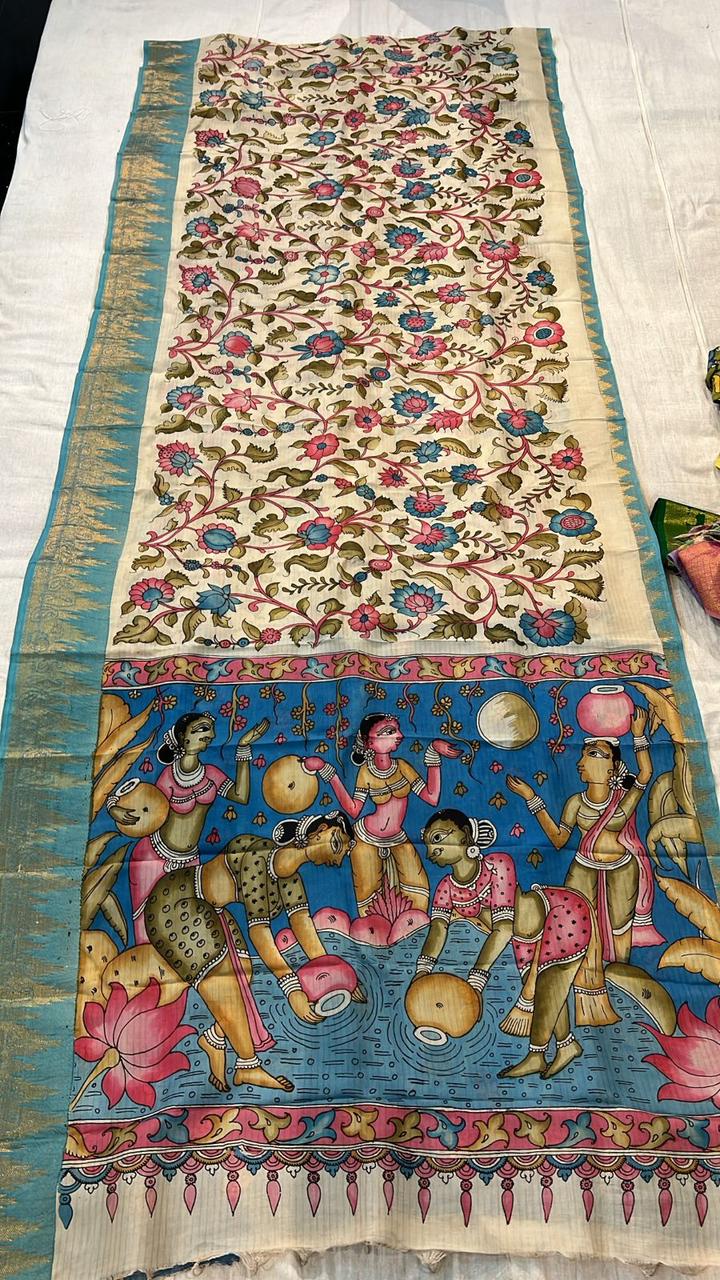 Kalamkari Gopika Pallu Silk Saree