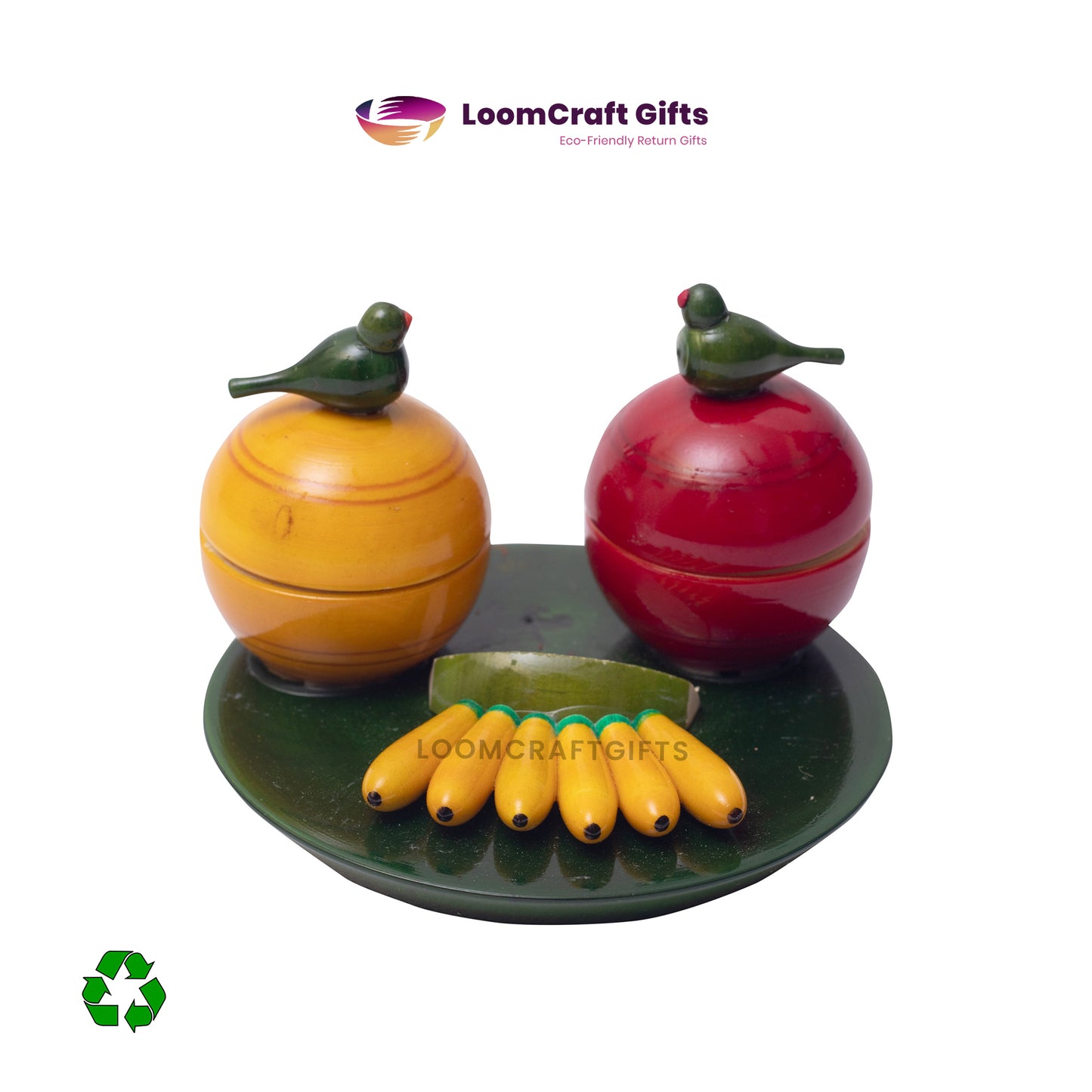 Wooden Pasupu Kumkuma Thambulam Set | Haldi Kumkum Set | Traditional Gift Item