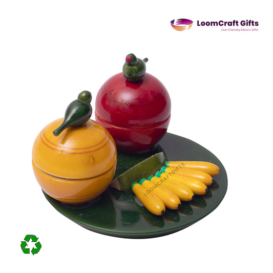 Wooden Pasupu Kumkuma Thambulam Set | Haldi Kumkum Set | Traditional Gift Item