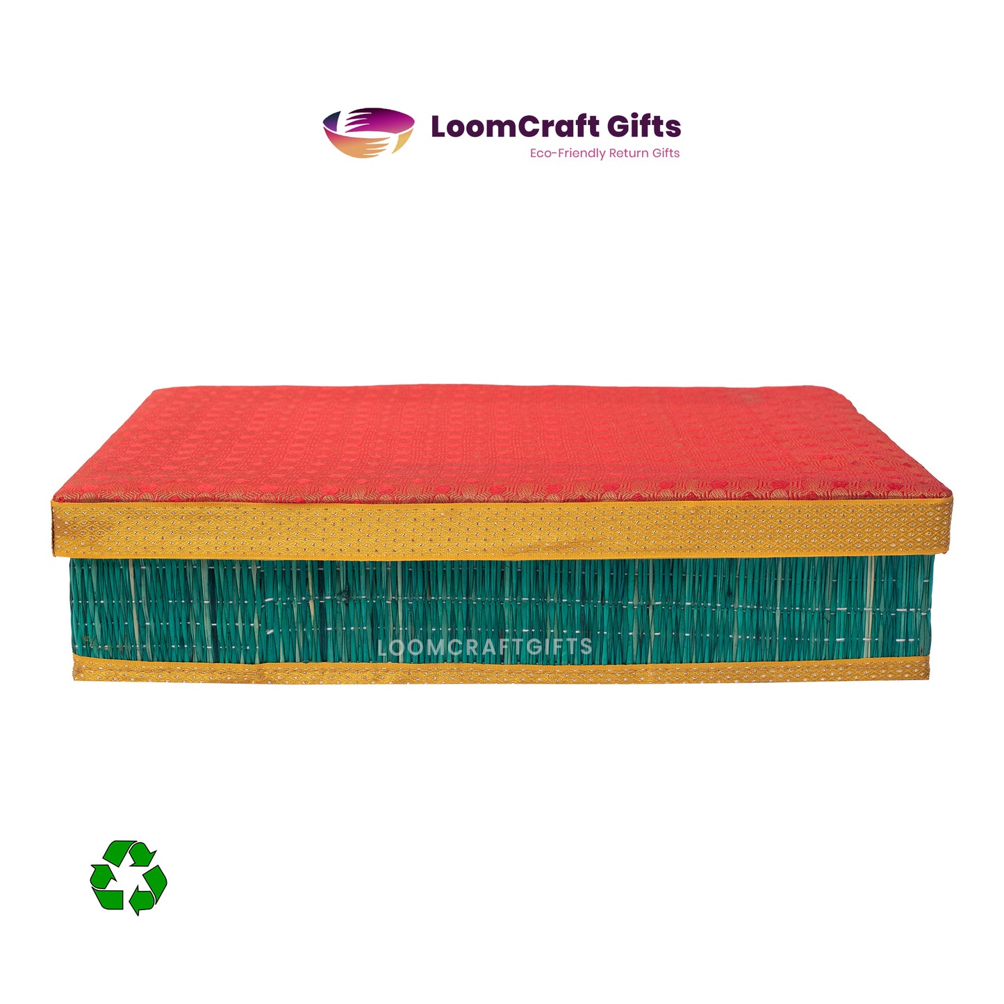 River Grass (Korai) Brocade Saree Box – Handcrafted Gift Box | Eco-Friendly with Brocade Fabric | 14x9x3 Inches