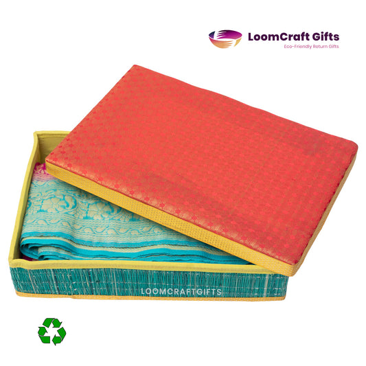 River Grass (Korai) Brocade Saree Box – Handcrafted Gift Box | Eco-Friendly with Brocade Fabric | 14x9x3 Inches