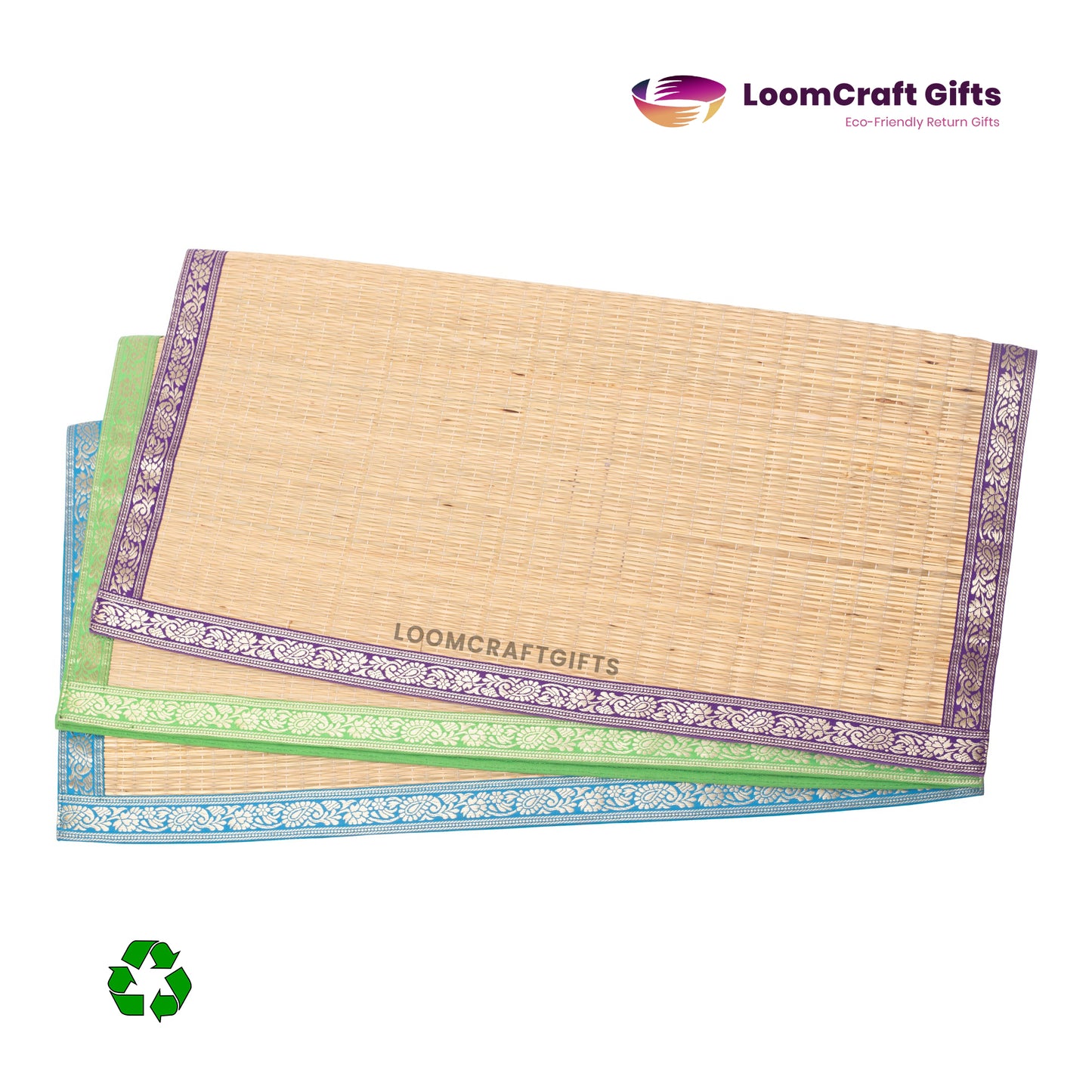 River Grass Korai Pooja Mat – 24x24 Inches | Traditional Sitting Mat | Assorted Colours