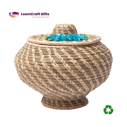Darbha/Sabai Grass Hotpot – Natural Handcrafted Casserole | 8x8 Inches | Eco-Friendly Kitchenware
