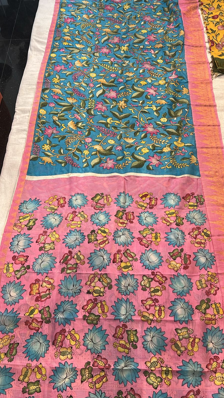 Lotus Garden Bangalore Silk Saree