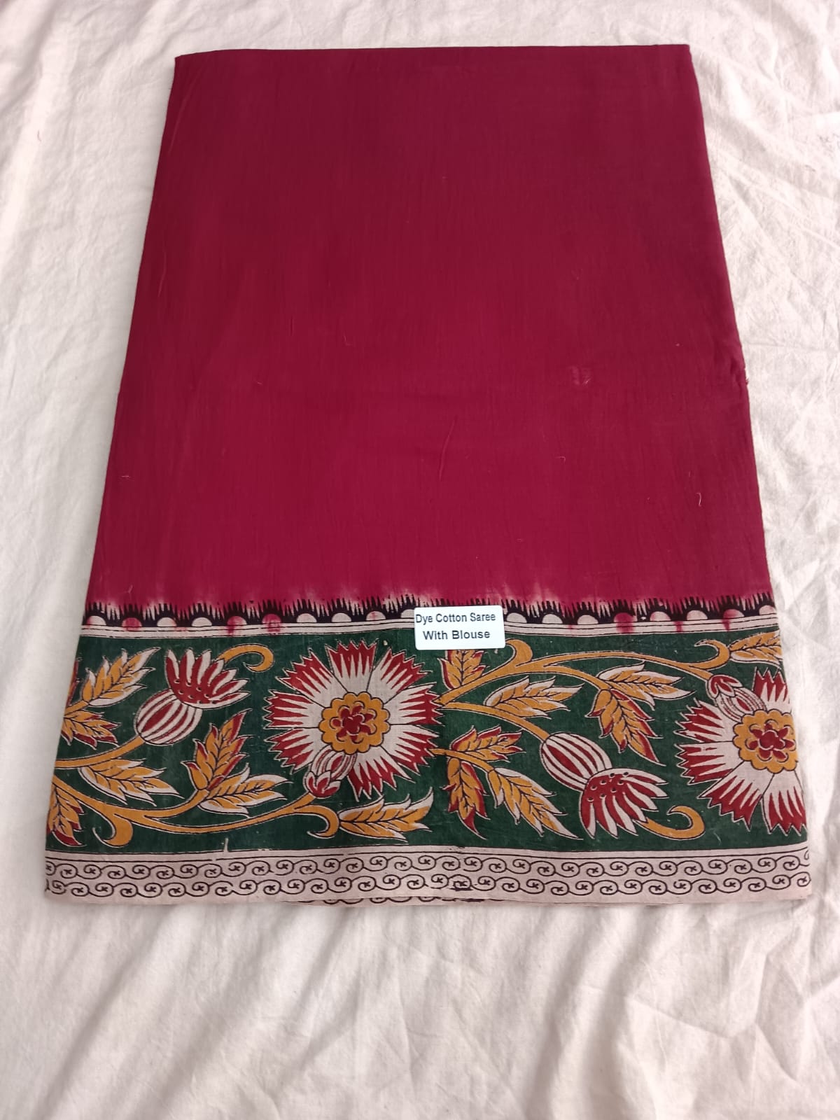 Maroon Bloom Cotton Saree