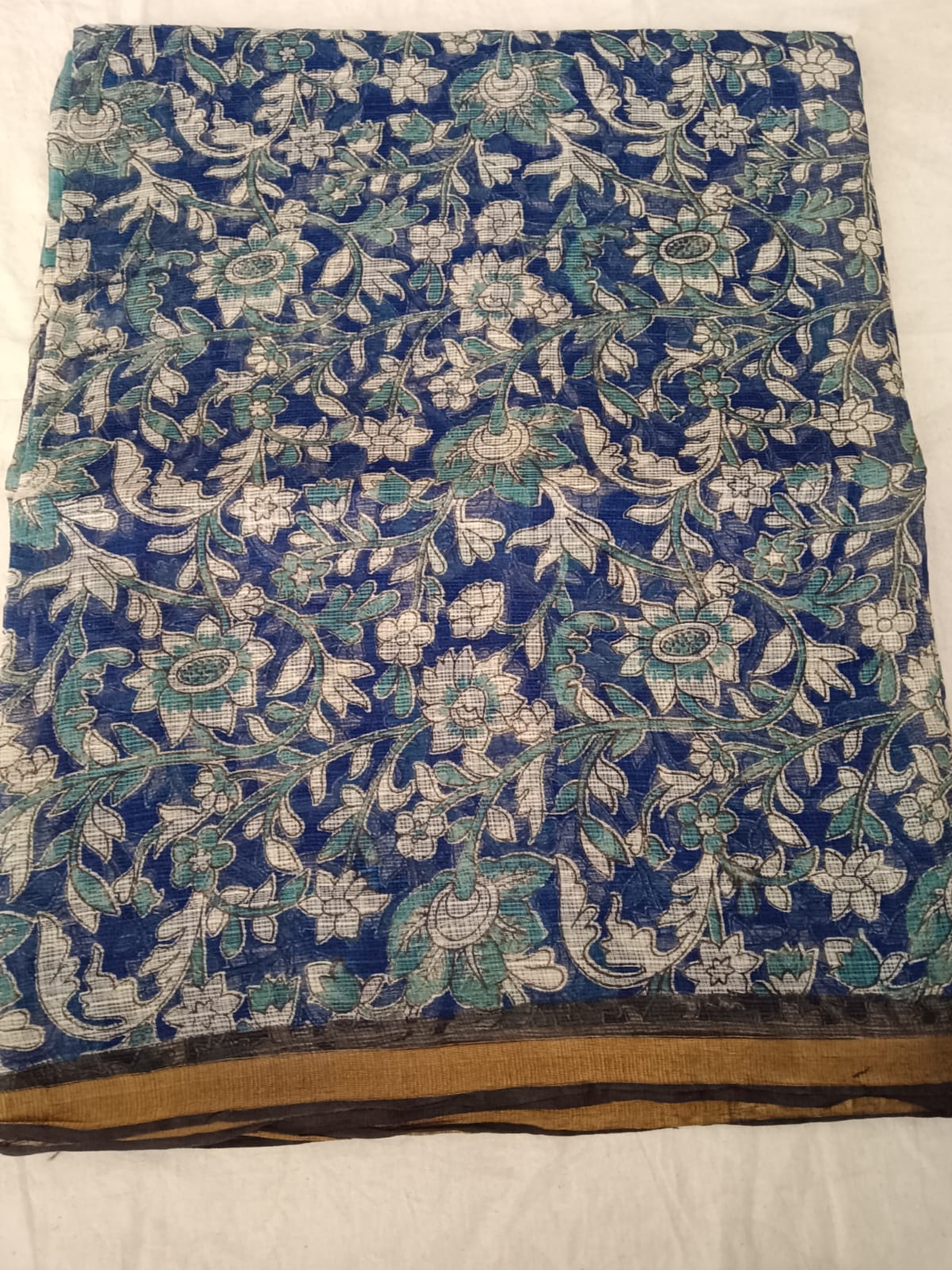 Midnight Bloom Kalamkari Cotton