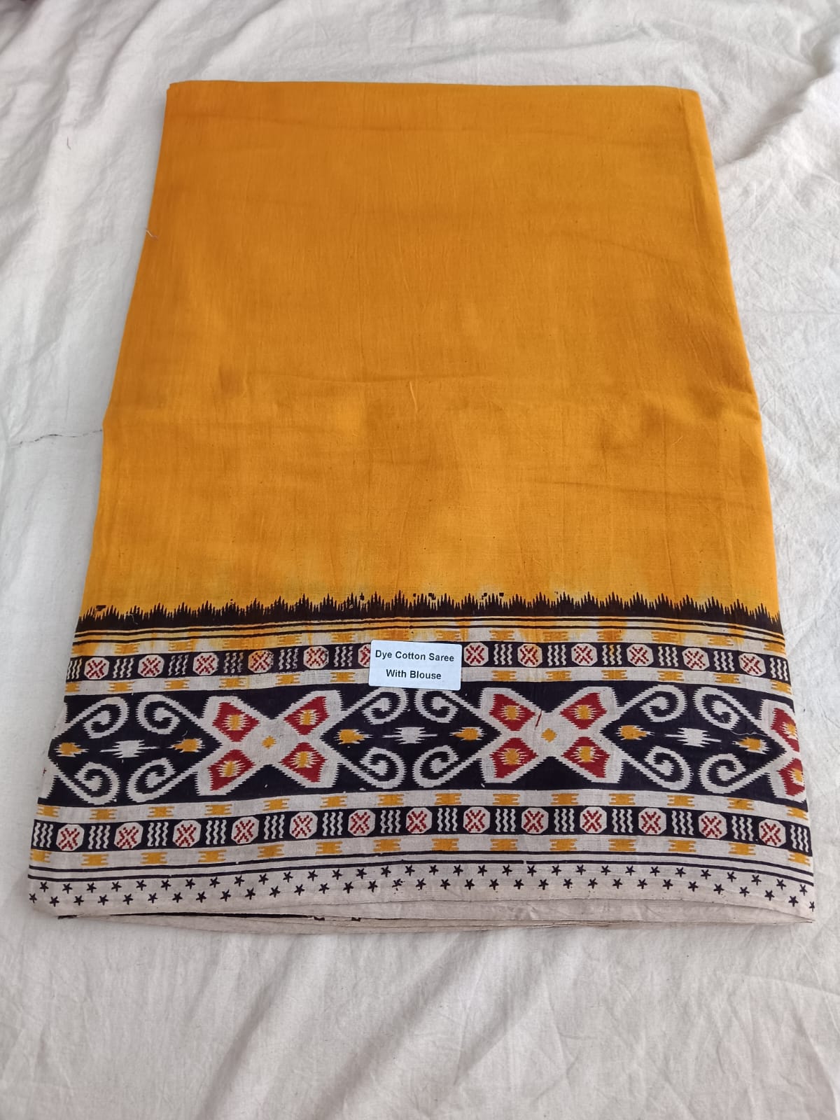 Mustard Ikat Charm Cotton Saree