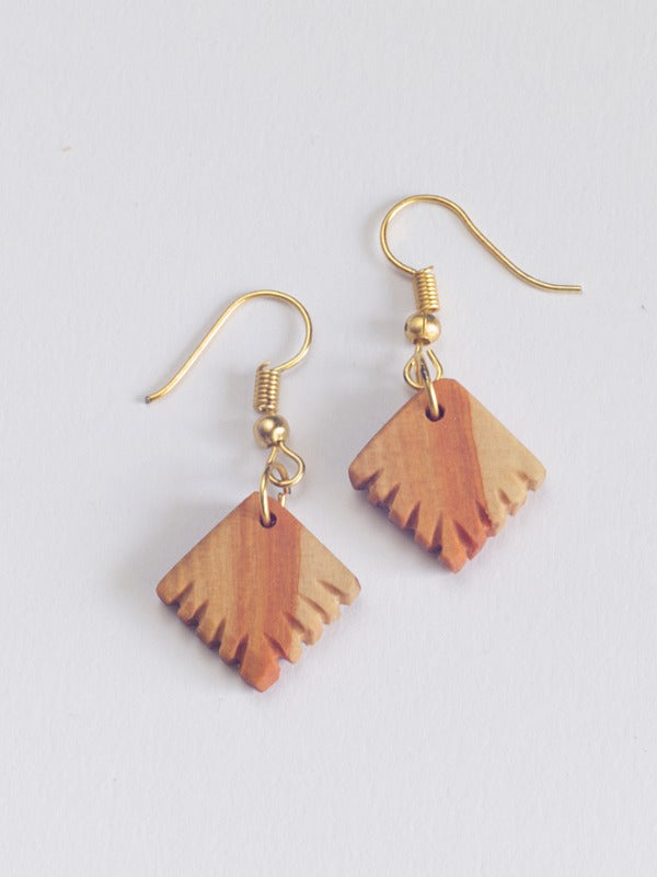 Rustic Zig Diamond Earrings