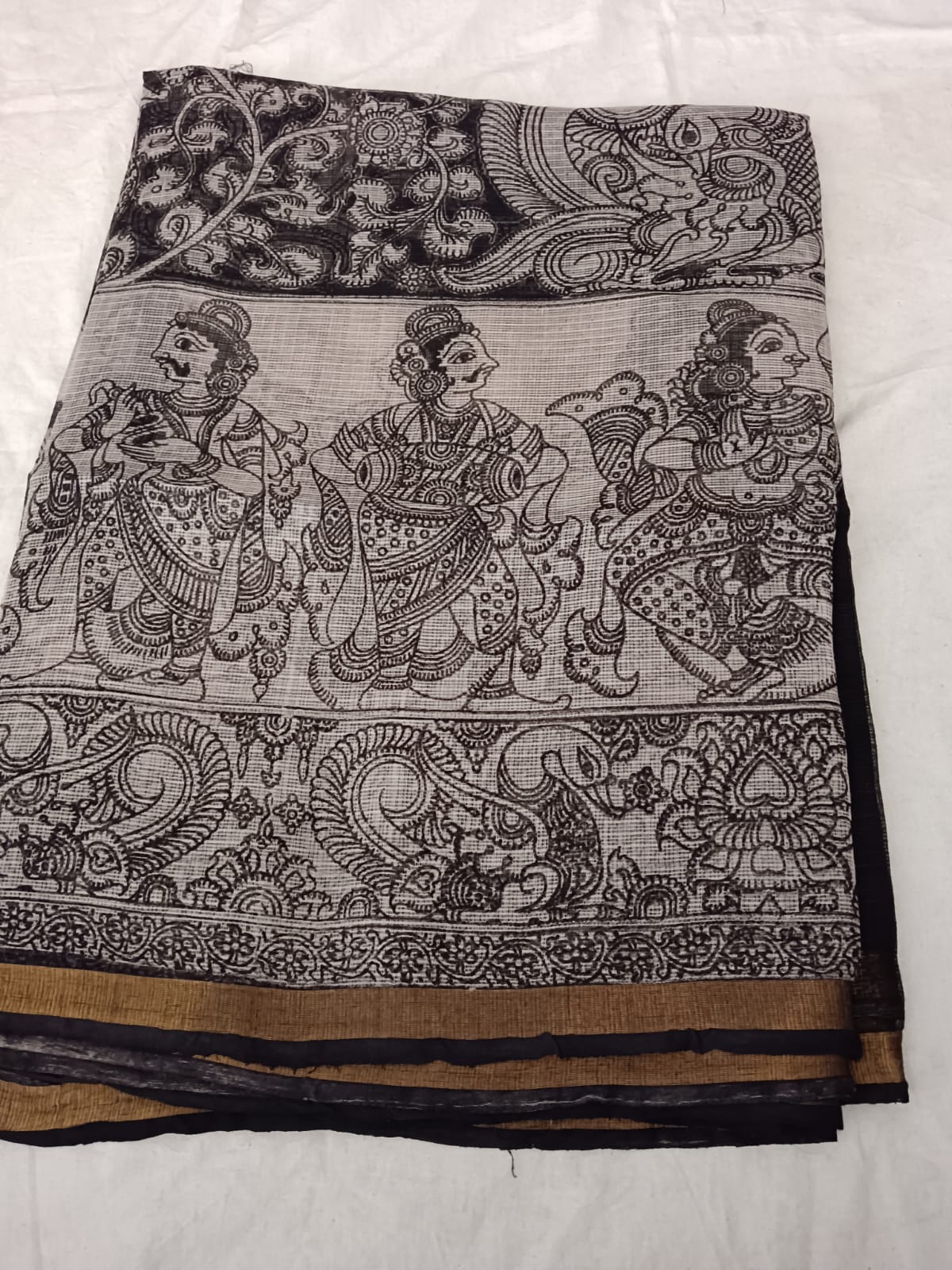 Shwetakala – Monochrome Kalamkari Cotton Saree