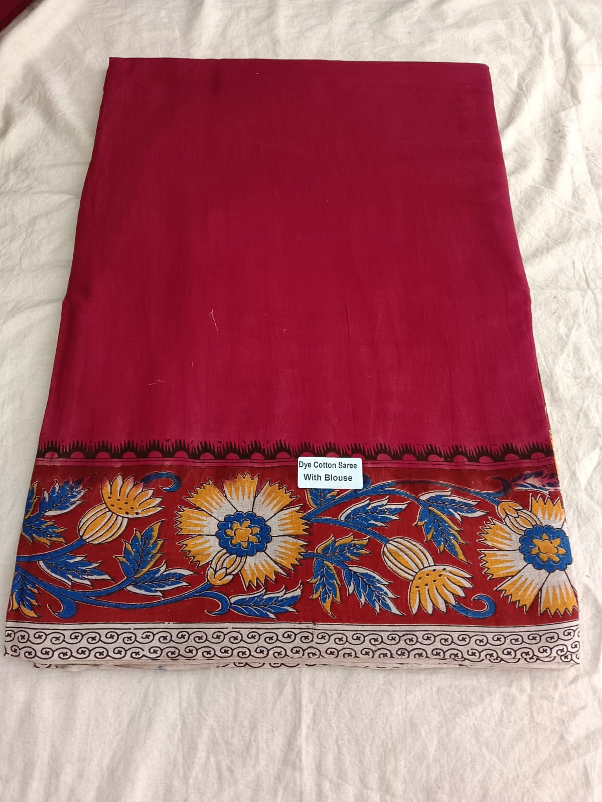 Sindoori Elegance Dyed Cotton Saree