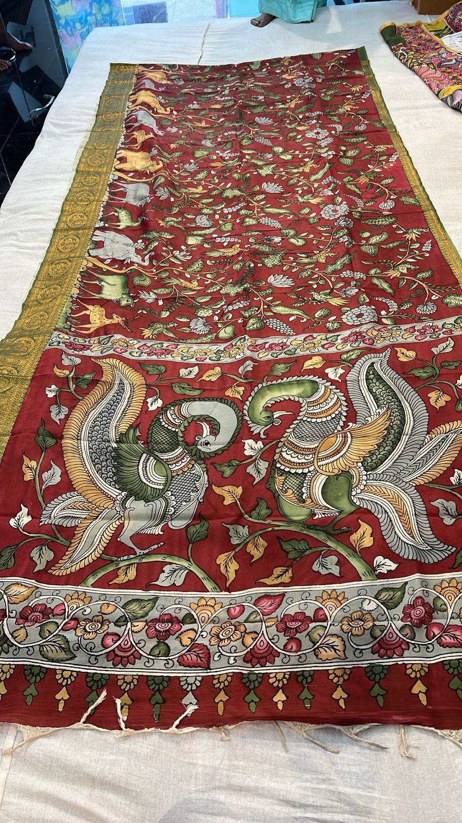 Verdant Peacock Silk Saree